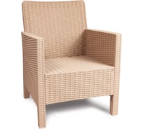 Кресло садовое, сборное ВПМ бежевое, дизайн под ротанг 6199884