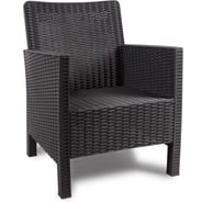 Кресло садовое сборное ВПМ темно-серое, дизайн под ротанг 6199088