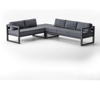 Набор модульной садовой мебели угловой GreenWeen CAPRI, цвет серый/темно-серый 3 предмета: диван 1900 правый подлокотник, диван 1400 левый подлокотник, пуф без спинки, GW-AL-CAPRI-MCOR0-G-S3R