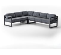 Набор модульной садовой мебели угловой GreenWeen CAPRI, цвет серый/темно-серый 3 предмета: диван 1900 правый подлокотник, диван 1400 левый подлокотник, пуф угл.спинка, GW-AL-CAPRI-MCOR2-G-S3R