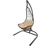 Подвесное кресло ЭкоДизайн БРИЗ темно-коричневое, бежевая подушка ПКР-003 (brown/beige)