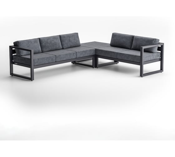 Набор модульной садовой мебели GreenWeen CAPRI, цвет серый/темно-серый 3 предмета: диван 1900 левый подлокотник, диван 1400 правый подлокотник, пуф без спинки, GW-AL-CAPRI-MCOR0-G-S3L 1