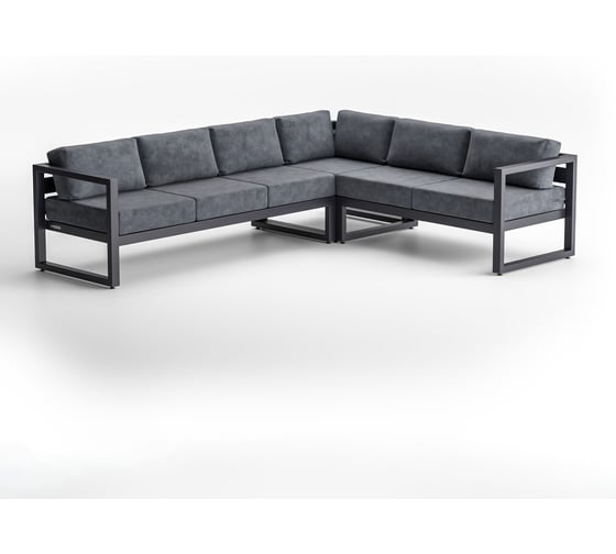 Набор модульной садовой мебели GreenWeen CAPRI, цвет серый/темно-серый 3 предмета: диван 1900 левый подлокотник, диван 1400 правый подлокотник, пуф угл. спинка, GW-AL-CAPRI-MCOR2-G-S3L 1