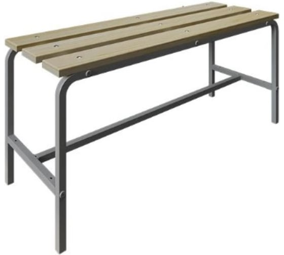 Скамья гардеробная Металл-Завод 45х100х35 см, настил сосна, каркас серый BG45100351L1 1