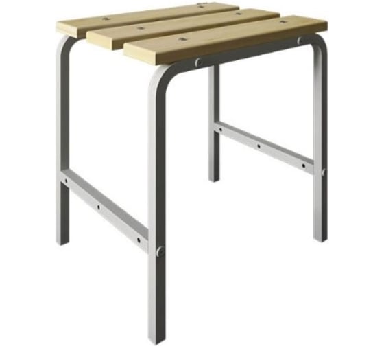 Скамья гардеробная Металл-Завод 45х43х35 см, настил сосна, каркас серый BG4543351L1 1