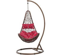 Подвесное кресло Vinotti коричневый каркас, красная подушка 44-001-01