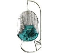 Подвесное кресло Vinotti белый каркас, бирюзовая подушка 44-004-10