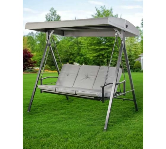 Качели Green Days 3-мест, 175х110х163 см, раскидные, до 200 кг, серая крыша 352962 1