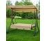 Качели садовые Green Days 3-мест, 190х120х165 см, 300 кг, раск, беж, YTGSW017-YTGSW012, с крышей, металл 352963 1