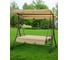 Качели садовые Green Days 3-мест, 190х120х165 см, 300 кг, раск, беж, YTGSW017-YTGSW012, с крышей, металл 352963 3