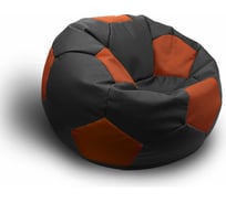Кресло-мешок Relax line Мяч XL экокожа, черный/коричневый К-417
