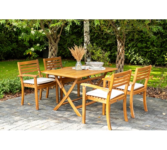 Обеденный комплект из акации KARO Joygarden 52201/52213 1