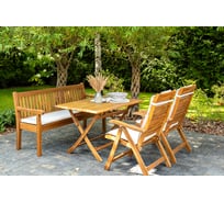 Обеденный комплект из акации KARO со скамьей Joygarden 52202/52213/52204