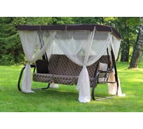 Качели садовые OLSA 3-х местные Родео-3(каркас коричневый, м/э бежевый рис.ромб)1 уп. С1733 с 1733