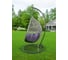 Качели садовые Green Days Кокон, 1-мест, 65х105х198 см, 150 кг, темн-серый, ротанг, подушка фиолетовая T 375894 2