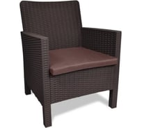 Кресло сборное ВПМ коричневое, дизайн под ротанг, с подушкой 6200686