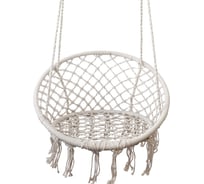 Подвесные качели кресло-гамак ZDK белый, с кисточками hammock4