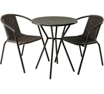 Комплект мебели СИМАЛЕНД Асоль-5 LRC01/LRT01-D60 Dark Brown 2+1, имитация ротанга 6981099