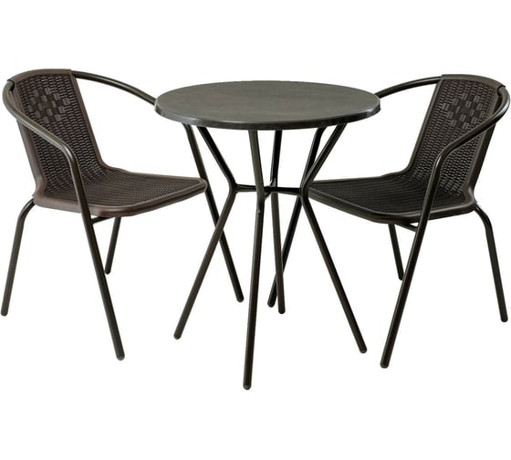 Комплект мебели СИМАЛЕНД Асоль-5 LRC01/LRT01-D60 Dark Brown 2+1, имитация ротанга 6981099 1