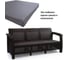 Диван ротанг 3-х местный 188x70x79 см мокко (с подушками бордо) HOMLYGREEN ARD257873 2