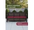 Диван ротанг 3-х местный 188x70x79 см мокко (с подушками бордо) HOMLYGREEN ARD257873 3