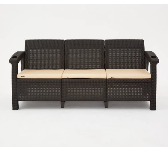 Комплект садовой мебели WORKY HomlyGreen 3+1+1+обеденный стол 153х79, с комплектом бежевых подушек ARD259361