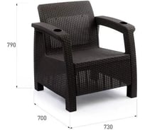 Комплект садовой мебели WORKY HomlyGreen 5+1+1+обеденный стол 153х79, с комплектом коричневых подушек ARD259374