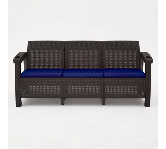 Комплект садовой мебели WORKY HomlyGreen 3+1+1+обеденный стол 153х79, с комплектом темно-синих подушек ARD259397