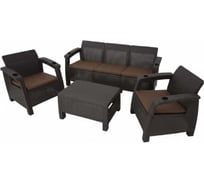 Комплект садовой мебели Set 3+1+1+кофейный столик+подушки коричневого цвета HOMLYGREEN ARD258551