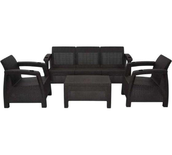 Комплект садовой мебели WORKY HomlyGreen Set 3+1+1+Кофейный столик без подушек ARD258550