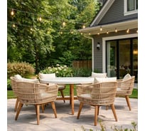 Набор садовой мебели Royal Family ELEONORA, обеденный комплект на 6 персон из акации 113-150-21