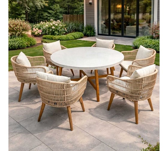 Набор садовой мебели Royal Family ELEONORA, обеденный комплект на 6 персон из акации 113-150-21