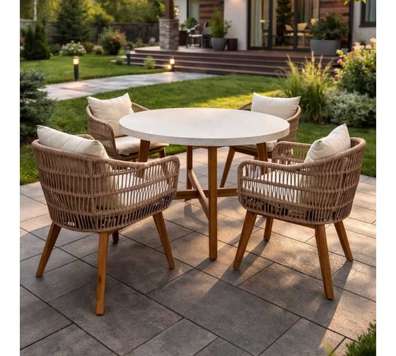 Набор садовой мебели Royal Family ELEONORA, обеденный комплект на 4 персоны из акации 113-120-21