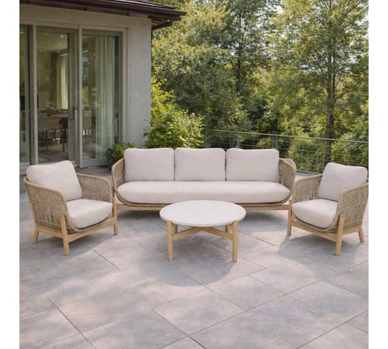 Набор садовой мебели Royal Family ELEONORA, лаунж-зона с 3-х местным диваном из акации 111-21-31