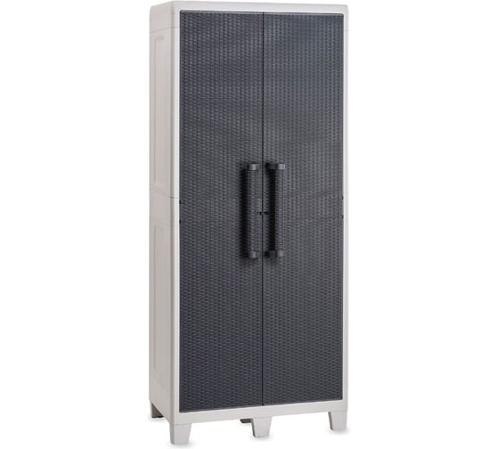 Уличный шкаф TOOMAX SANTORINI XL 2х дверный, глубокий, 2 полки, светло-серый/антрацит Z0084R032 1