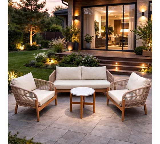 Набор садовой мебели ELEONORA, лаунж-зона с 2-х местным диваном из акации Royal Family 111-21-21