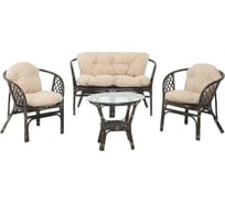 Комплект для отдыха Vinotti Багамы 01/16 NEW Темный коньяк подушки рогожка