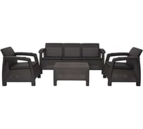 Комплект садовой мебели Set 3+1+1+стол 94х94х74 см+подушки черного цвета HOMLYGREEN ARD259214
