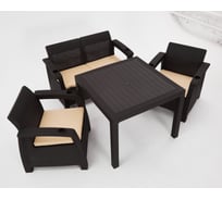 Комплект садовой мебели WORKY HomlyGreen Set 2+1+1+стол 94×94×74 см+подушки бежевого цвета ARD258561