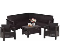 Комплект садовой мебели WORKY HomlyGreen Set 5+1+1+кофейный столик+подушки коричневого цвета ARD258554