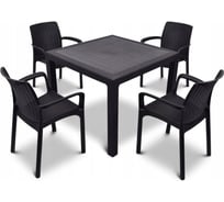 Комплект садовой мебели WORKY RODOS, стол обеденный квадратный 95×95 см, 4 стула, цвет венге ARD258918