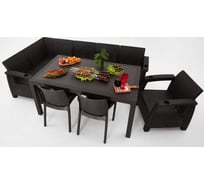 Комплект садовой мебели WORKY HomlyGreen 5+1+2 стула+обеденный стол 153×79 см, без подушек ARD259339