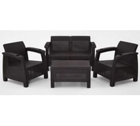 Комплект садовой мебели WORKY HomlyGreen Set 2+1+кофейный столик без подушек ARD258547