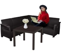 Комплект садовой мебели WORKY HomlyGreen Set 5+стол 94×94×74 см+подушки серого цвета ARD259207