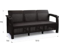 Комплект садовой мебели WORKY HomlyGreen Set 3+1+1+стол 94×94×74 см без подушек ARD258562