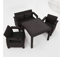 Комплект садовой мебели WORKY HomlyGreen Set 2+1+1+стол 94×94×74 см+подушки черного цвета ARD259209