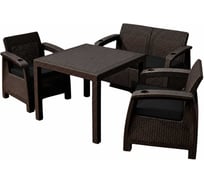 Комплект садовой мебели Set 2+1+1+стол 94х94х74 см+подушки черного цвета HOMLYGREEN ARD259209
