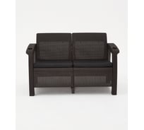 Комплект садовой мебели WORKY HomlyGreen (2-местный диван + стол 94×94×74 см), мокко, черные подушки ARD259263