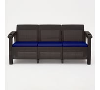 Комплект садовой мебели WORKY HomlyGreen (3-местный диван + стол 94×94×74 см), мокко, темно-синие подушки ARD259253