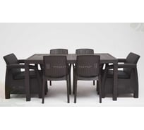 Комплект садовой мебели WORKY HomlyGreen 1+1+4 стула+обеденный стол 153×79 см, без подушек ARD259332